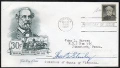 US 1955 #1049a FDC Robert E. Lee Signed by Thomas B. Stanley, Gov. of VA