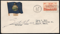 US 1955 #1061 Cover Signed by Governor of KS Edward F. Arn, 1951-1955