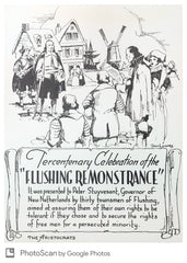 US The Aristocrat Artwork 1957 #1099 "Flushing Remonstrance" Tercentenary, Religious Freedom