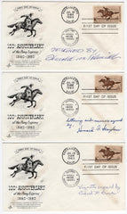 US 1960 #1154 Set of 3 Matching FDC's Each Signed by a Different Designer or Engraver