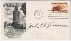 US 1328 FDC Signed by Governor Norbert Tiemann of NE