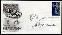 US 1967 #1333 FDC Signed by Robert C. Weaver, Secretary of Housing & Urban Planning