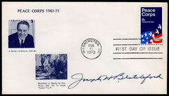 US 1972 #1447 FDC Signed by Joseph Blatchford, Director of US Peace Corps