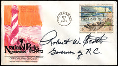 US 1972 #1448-1451 FDC Signed by Robert W. Scott, Governor of NC