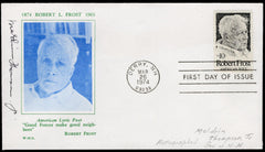 US 1974 #1526 Robert Frost FDC Signed by Meldrim Thompson, Governor of NH