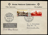 Switzerland 1943 #B124-125 Cacheted FDC XF Sent to Zurich