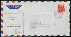 Switzerland 5 O 18 90c WHO/OMS on Cover to Canada