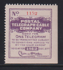 US Telegraph #15T45 Mint\LH VF