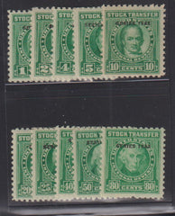 US Revenues #RD117-126 Mint\LH/NH F - VF