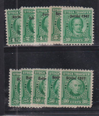 US Revenues #RD235-244 Mint\LH/NH F - VF
