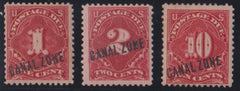 US Possessions - Canal Zone #J1-3 Mint\Hinged F