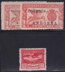 Spain - Andorra #E1-3 Mint\Hinged F