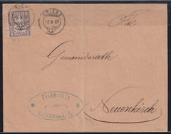 Switzerland 1882 #61a Double Embossing on cover with Von Der Weid Certificate