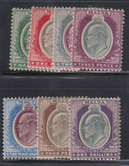 British Area A- M - Malta #21-7 Mint\LH F - VF