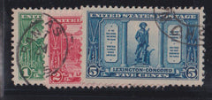 US Early Commemoratives #617-19 Used XF