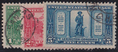 US Early Commemoratives #617-19 Used XF
