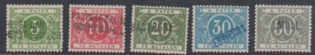 Belgium J12 - J16var VF LH Complete Set with Bureau Overprint cv $470