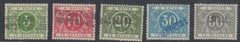 Belgium J12 - J16var VF LH Complete Set with Bureau Overprint cv $470