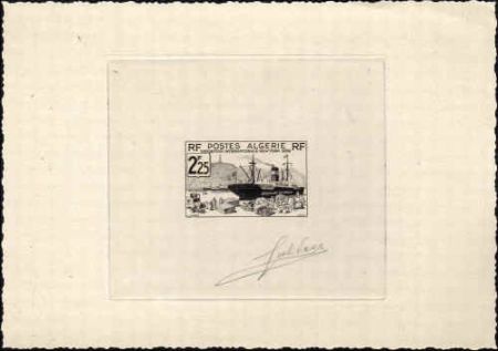 Algeria 130 Artist Die Proof, Ship, in Soft Black