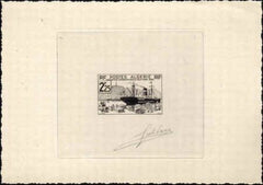 Algeria 130 Artist Die Proof, Ship, in Soft Black