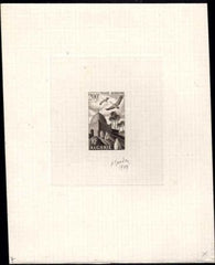 Algeria C10 Artist Die Proof, Birds, in Sepia, Signed