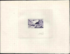 Algeria C9 Artist Die Proof, Airplane, Violet, Signed