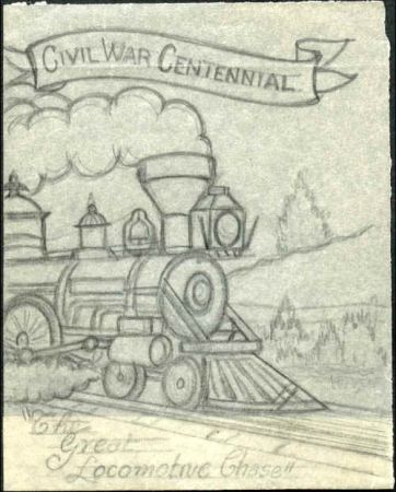 Ralph Dyer Artwork : Scott 1178 - 1182, Civil War, Train