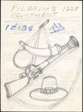 Ralph Dyer Artwork : Scott 1420, Pilgrims, Boat