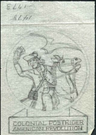 Ralph Dyer Artwork : Scott 1478Colonial, Postrider