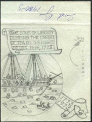 Ralph Dyer Artwork : Scott 1480-83, Boston Tea Party