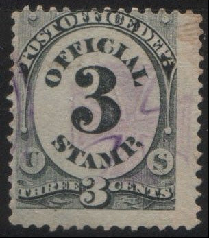 US O49 Officials Fancy Cancel Average Used Purple Maltese Cross