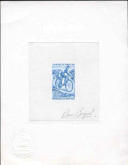 Burkina Faso 180 Artist Die Proof, Mailman on Bicycle