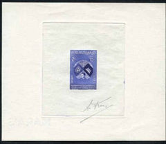 Cambodia 59 Artist Die Proof in Blue, Prince Sihanouk, globe