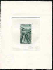 Cameroun C104 Artist Die Proof in Dark Green, Train