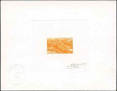 Central Africa 112 Artist Die Proof in Orange, River Boat