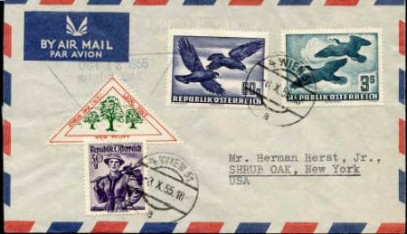 Austria 1955 Airmail cover to US