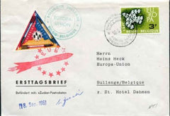 Belgium 1961 Rocket mail cover