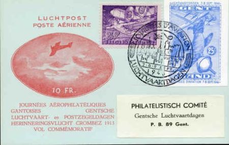 Belgium 1946 Aviation Day Card