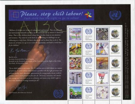 UN Personalized Sheets S39 Geneva 2010 Stop Child Labor