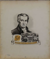 US Artmaster Scott 1038 1954 - 68 James Monroe - Artwork