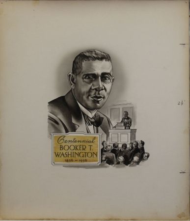 US Artmaster Scott 1074 1956 Booker T. Washington, Log Cabin - Artwork