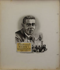 US Artmaster Scott 1074 1956 Booker T. Washington, Log Cabin - Artwork