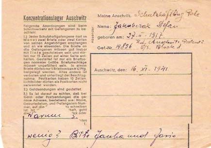 Auschwitz Lettersheet 023