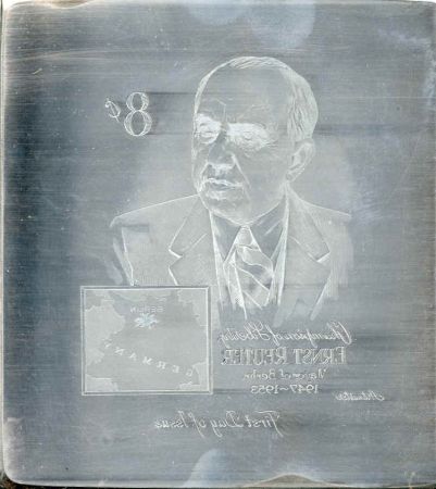 US Artmaster Scott 1137 1959 Champions of Liberty: Ernst Reuter - Plate