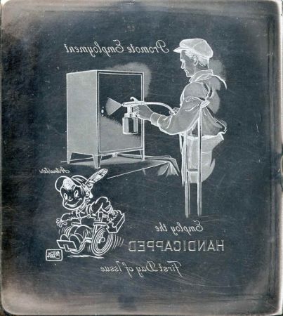 US Artmaster Scott 1155 1960 Employ the Handicapped - Plate