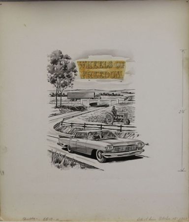 US Artmaster Scott 1162 1960 Wheels of Freedom - Artwork