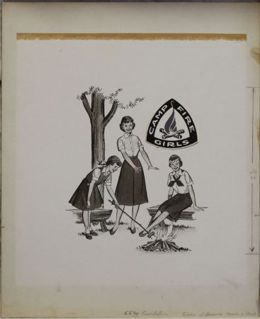 US Artmaster Scott 1167 1960 Camp Fire Girls Emblem - Artwork