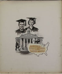 US Artmaster Scott 1206 1962 Higher Education, Map of U.S. - Artwork