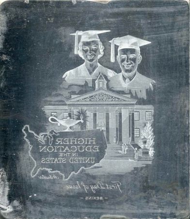 US Artmaster Scott 1206 1962 Higher Education, Map of U.S. - Plate