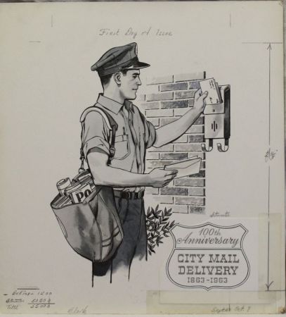 US Artmaster Scott 1238 1963 Free City Mail - Artwork